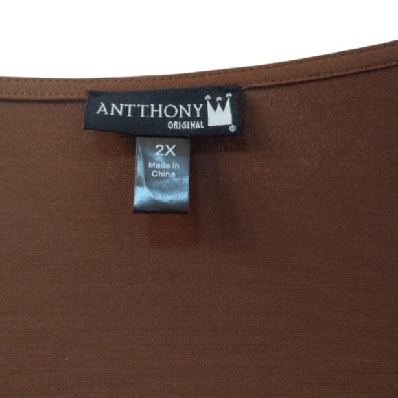 Antthony: Long Sleeve Cardigan, Size 2X, Brown - Picture 3 of 5